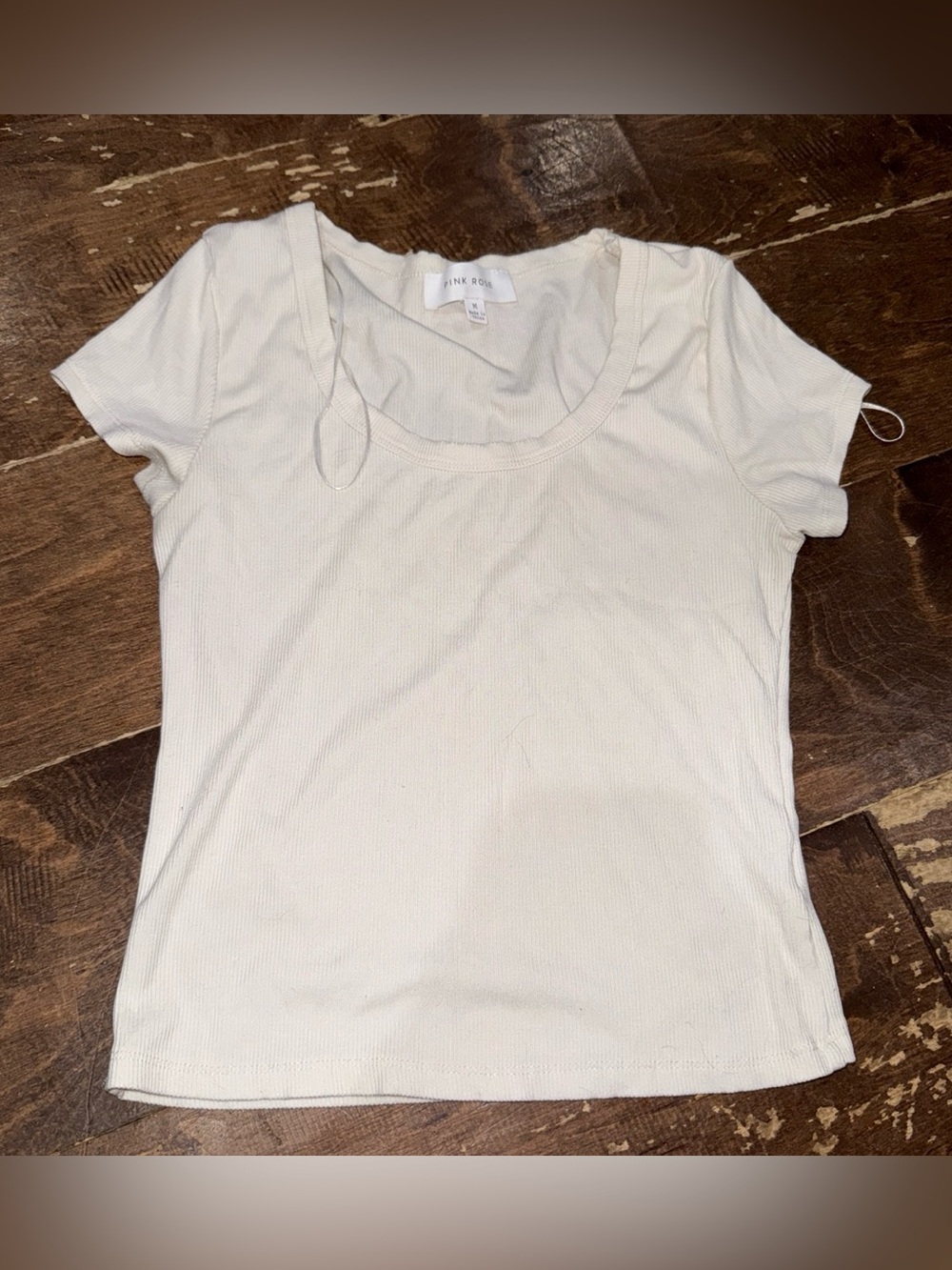Pink Rose Scoop Neck Short Sleeve Tee